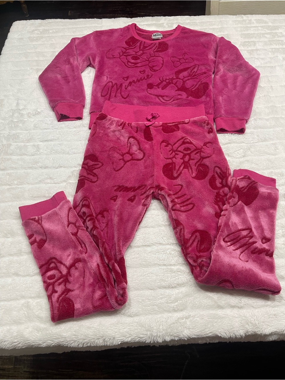 Disney Pink Minnie Mouse Plush Pajama Set